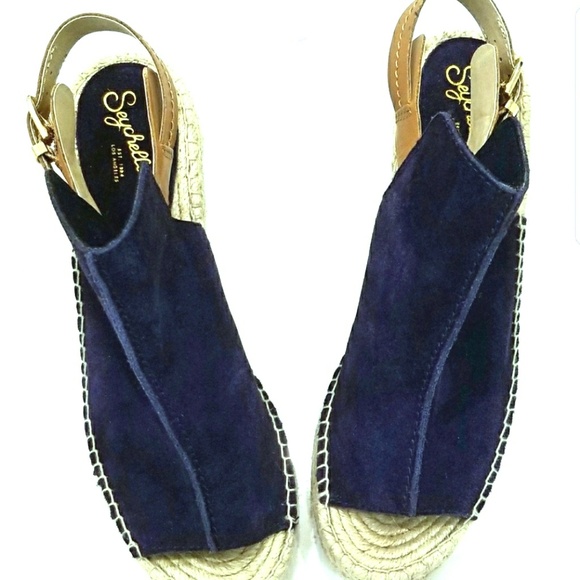 Seychelles Shoes - NWOB Seychelles navy suede wedges